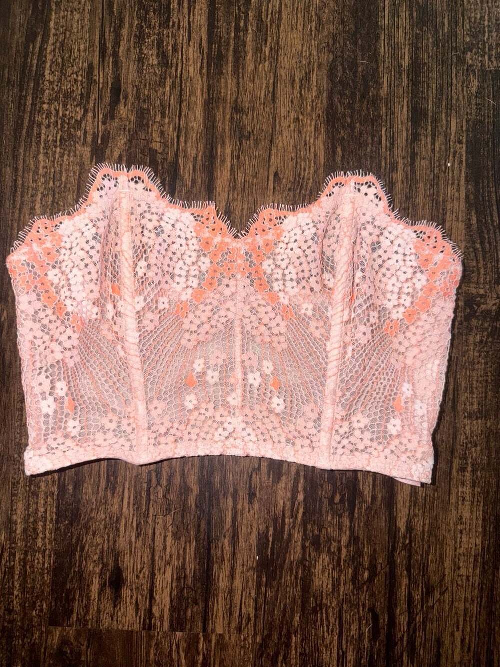Victoria's Secret Bustier Size M Pink Lace Corset Crop Top